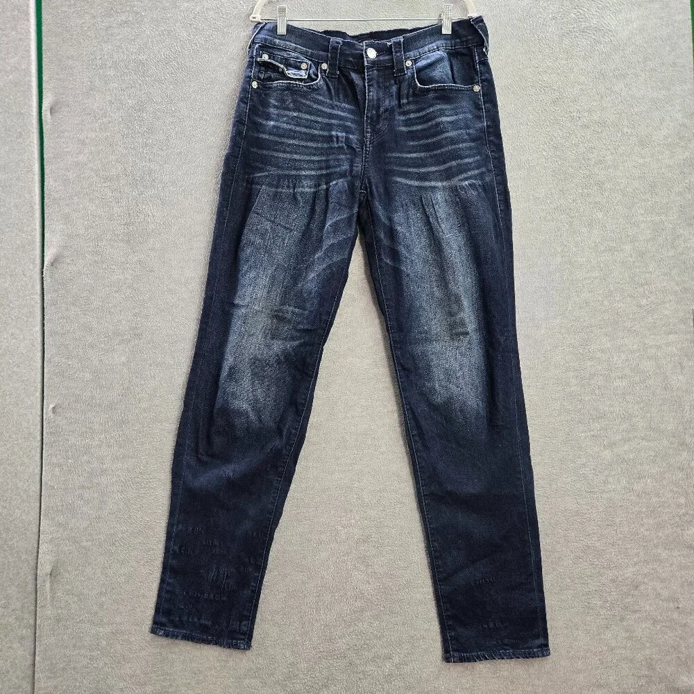 True Religion Men Jeans‎ 32 Blue Denim Rocco Relaxed Skinny Dark Wash READ